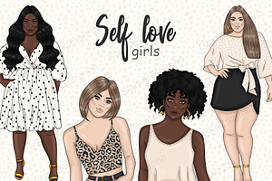 Self Love Girl Clipart, a Person Illustration by GlamArtZhanna