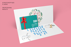 Gift Card With Ribbon Mockup