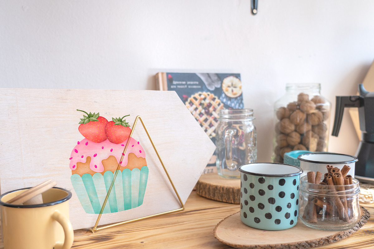 Bakery Watercolor Clipart, an Illustration by Natalya_Mona_Art (Photo 6 of 8)