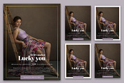 LUCKY YOU VOUCHER TEMPLATE, a Social Media Template by DESIGN HQ (Thumbnail 1 of 2)