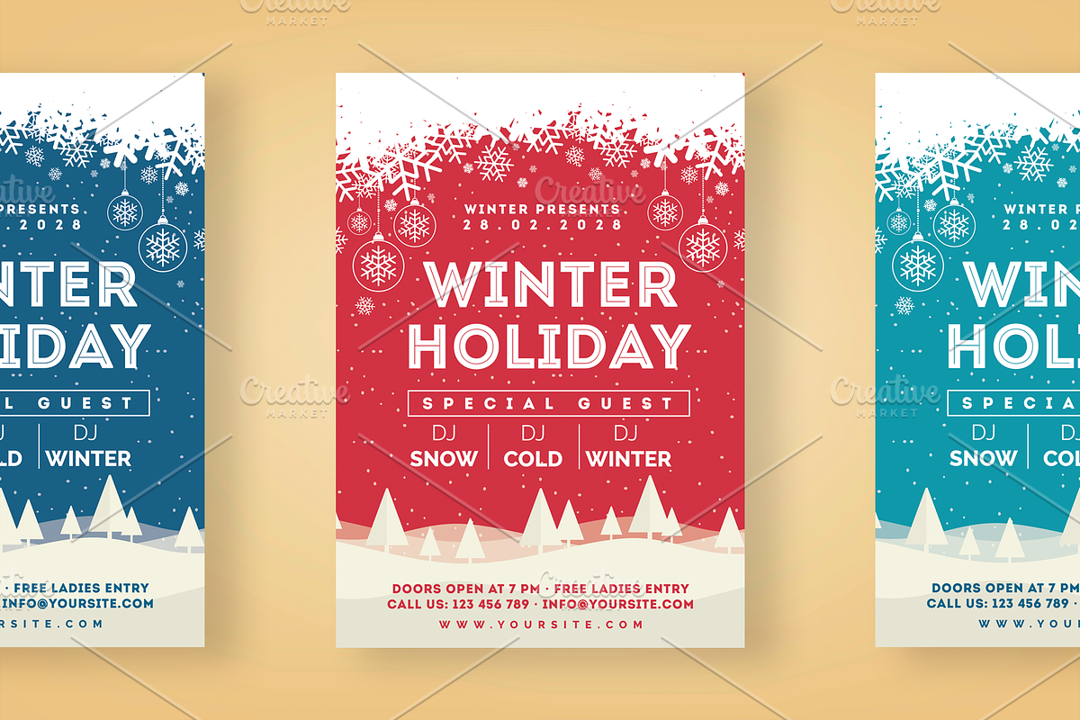 Winter Holiday Flyer, a Flyer Template by Rafoz (Photo 1 of 3)