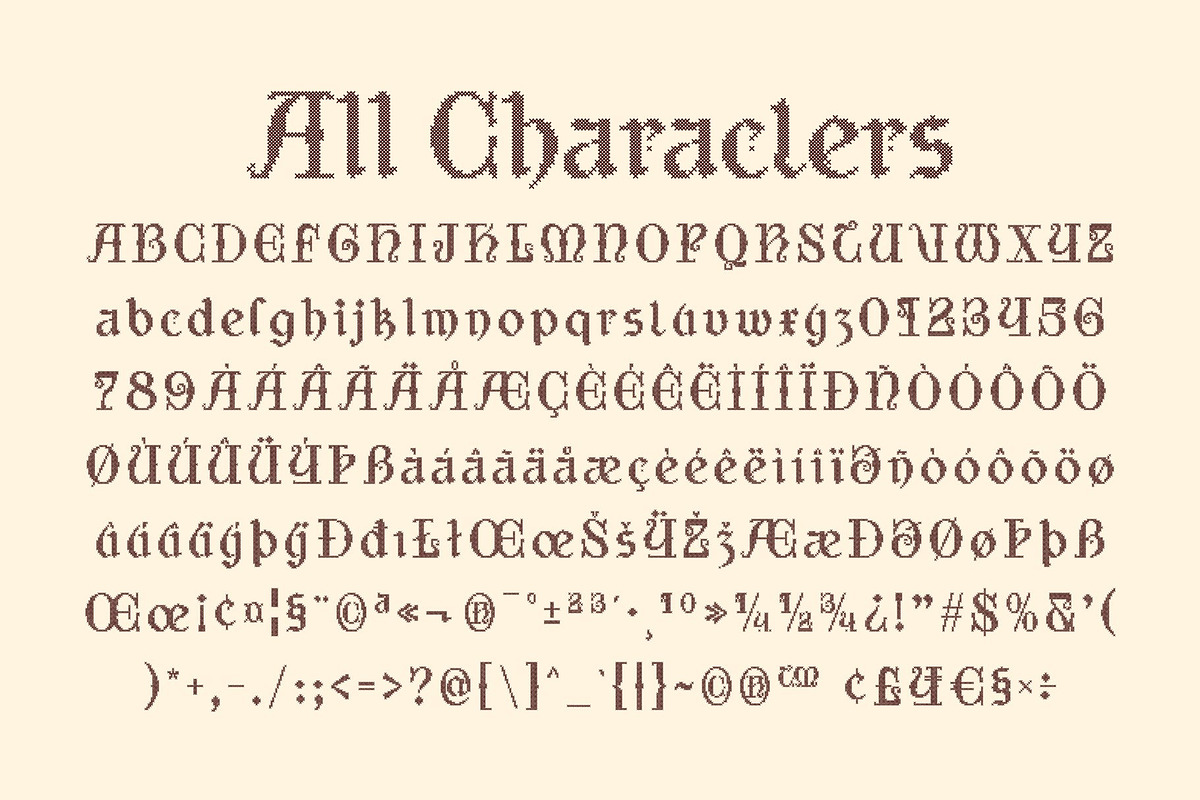CS Rupinder Stitched, a Blackletter Font by Craft Supply Co. (Photo 8 of 8)