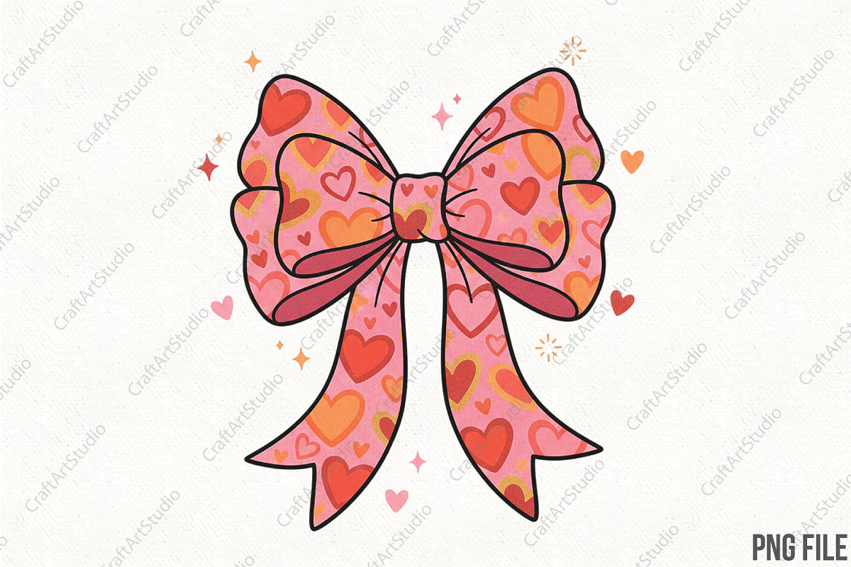 Valentines Day Coquette Bow PNG, an Illustration by CraftArtStudio (Photo 1 of 4)
