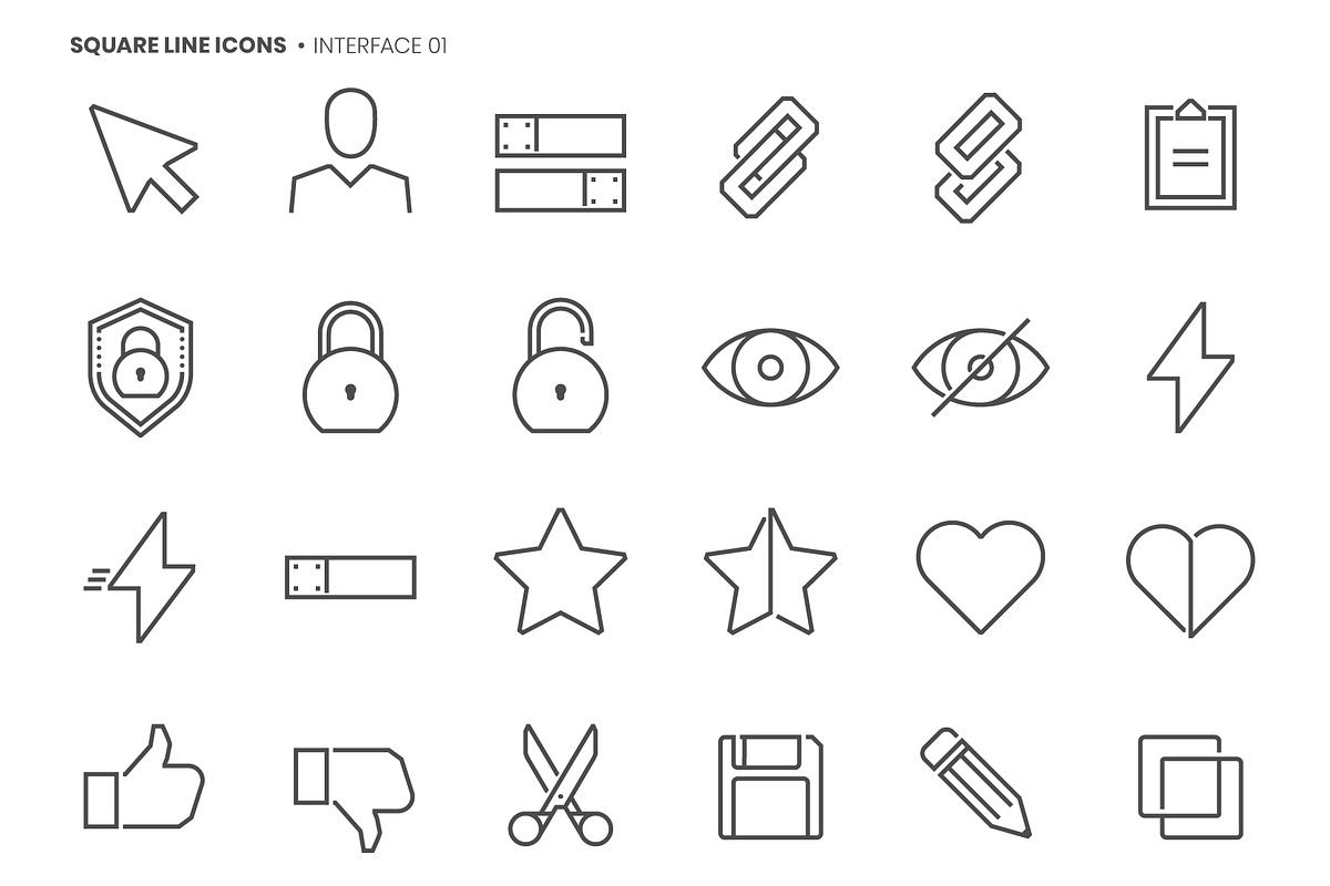 Square line icons, an Outline Icon by Howcolour (Photo 82 of 85)