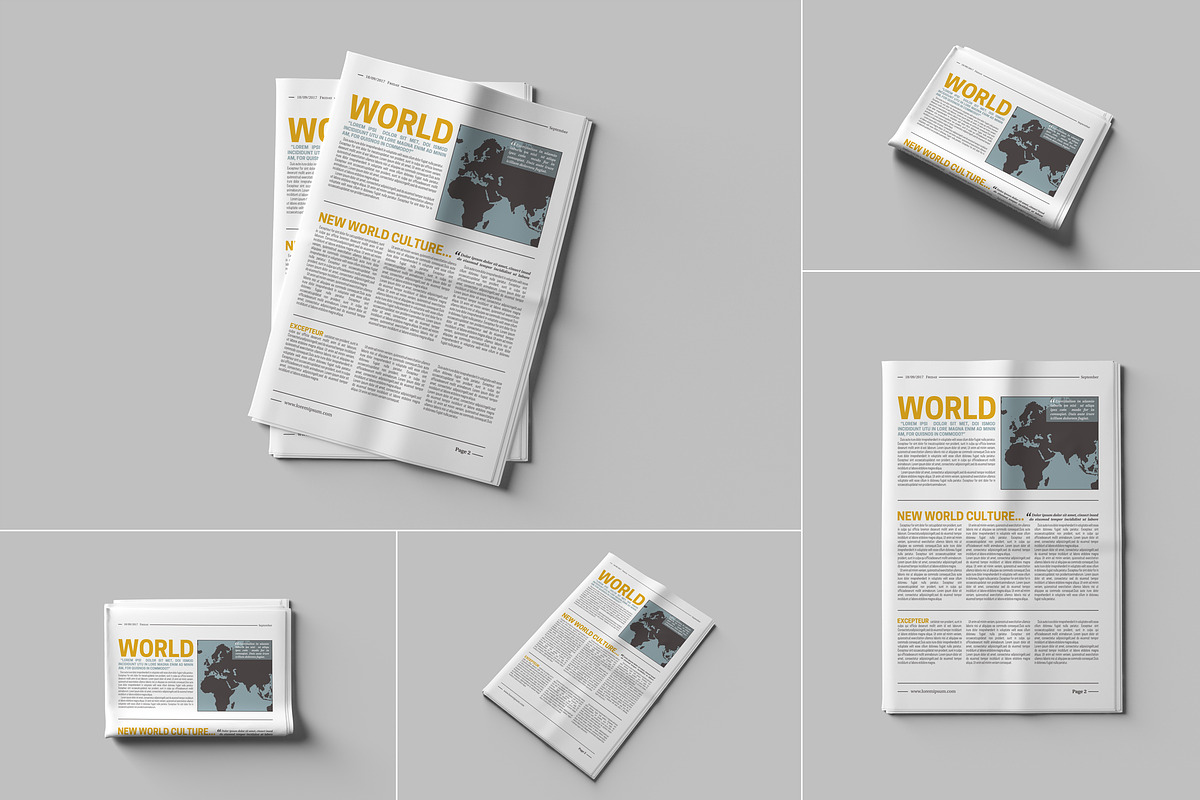Newspaper Mockups, a Print Template by artimasa (Photo 1 of 6)