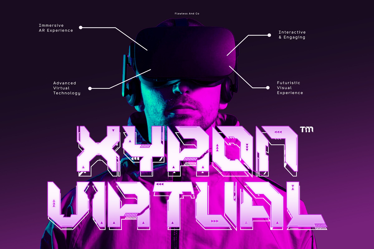 Vexon - Futuristic Display Font, a Sans Serif Font by Flawless And Co (Photo 3 of 10)