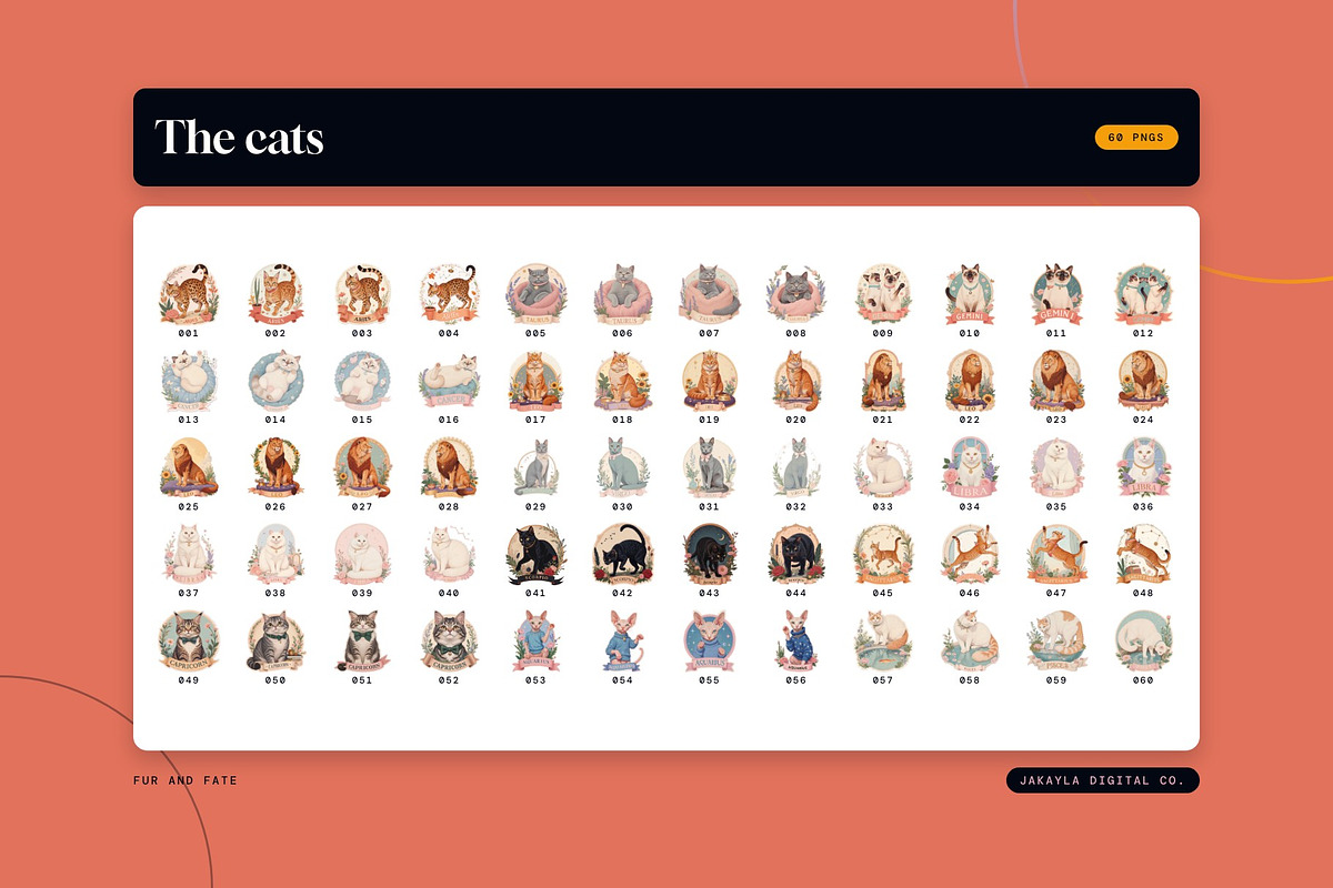 Fur & Fate Zodiac Pet Clipart 100+, an Object Graphic by Jakayla Digital Co (Photo 3 of 9)