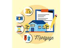 house and mortgage loan icons, an Object Illustration by studiogstock
