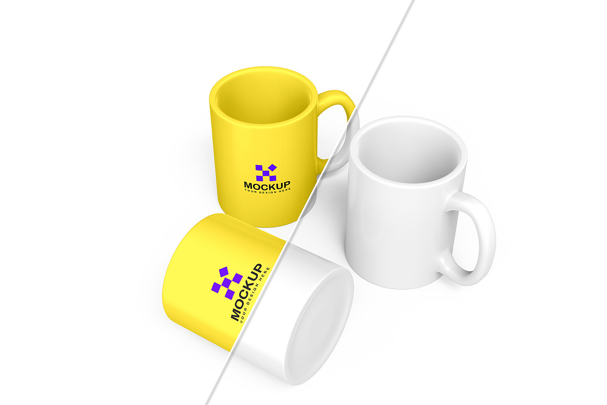 Modern Set of Coffee Mugs Mockup, a Product Mockup by graphypix (Photo 3 of 4)