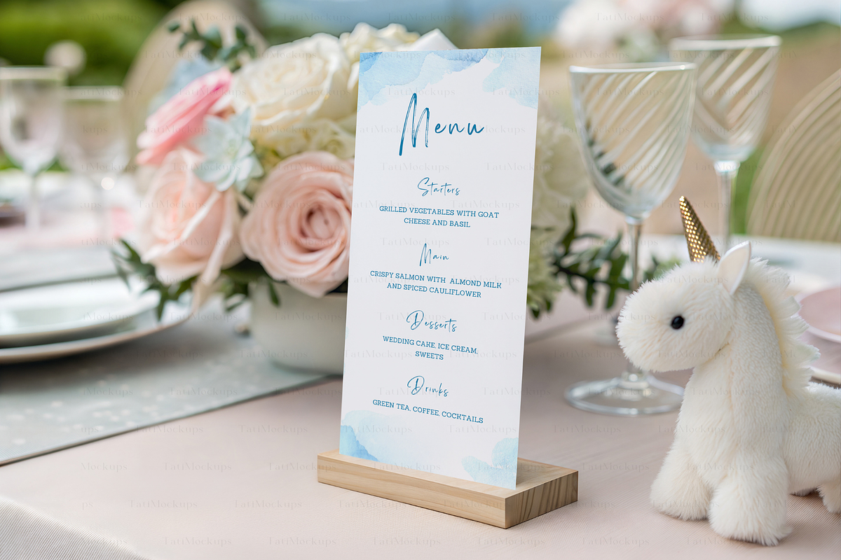Kids Party Menu Mockup with Unicorn, a Product Mockup by TatiMockup (Photo 4 of 4)