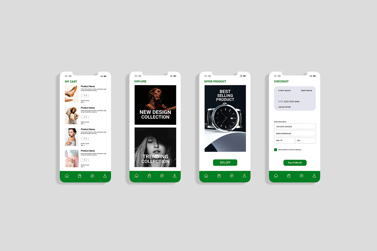 Ecommerce Mobile App Templates, an UI Kit Template by CreativeShaper (Photo 3 of 3)