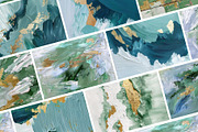 Emerald Gold Abstract Backgrounds, a Background Graphic by Elena Dorosh (Thumbnail 3 of 8)