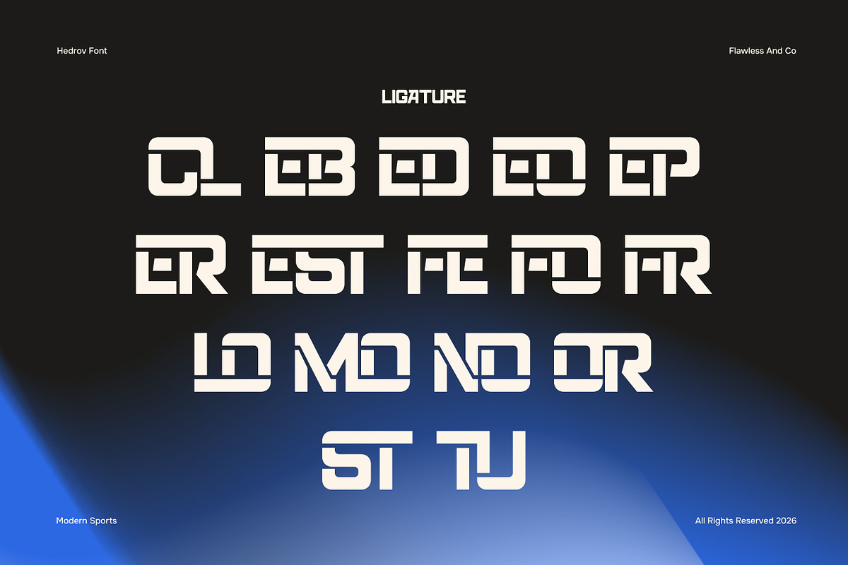 Hedrov - Bold Sports Display Font, a Sans Serif Font by Flawless And Co (Photo 9 of 10)