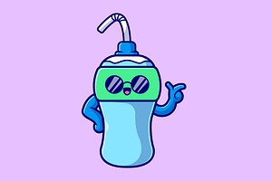 Cute Cool Bottle Drink Cartoon, an Object Illustration by Catalyst Labs