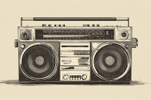A radio sits on a plain background, a Photo by Beautiful things