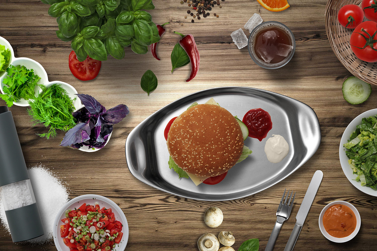 Restaurant Menu Scene MockUp Creator, a Product Mockup by PSD Market (Photo 2 of 14)