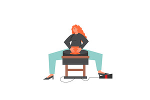 Pottery creation, vector flat style, an Object Illustration by Sky Pics Studio