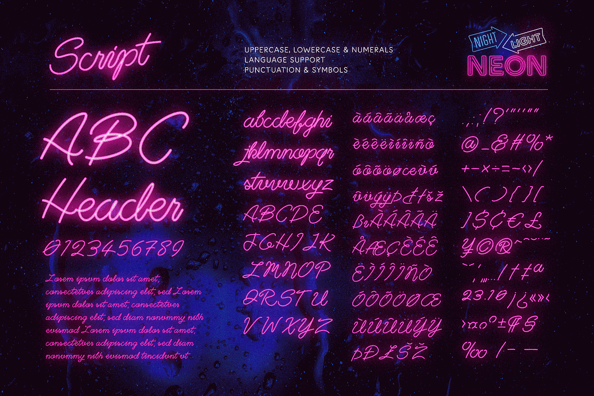 Retro Neon Font Collection, a Sans Serif Font by Wingsart Studio (Photo 6 of 24)