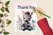 Watercolor Baby Animal Daisy Clipart, an Icon by CraftArtStudio (Thumbnail 2 of 3)