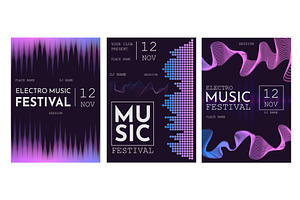 Music wave posters. Sound waves, a Technology Illustration by Stock-Smart-Start