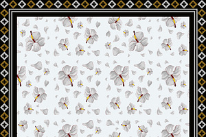 beautiful grey floral Islamic rug, an Object Graphic by ThaiByGaew
