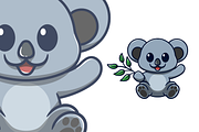 cute koala holding eucalyptus cartoo, an Animal Illustration by garistipis (Thumbnail 2 of 2)