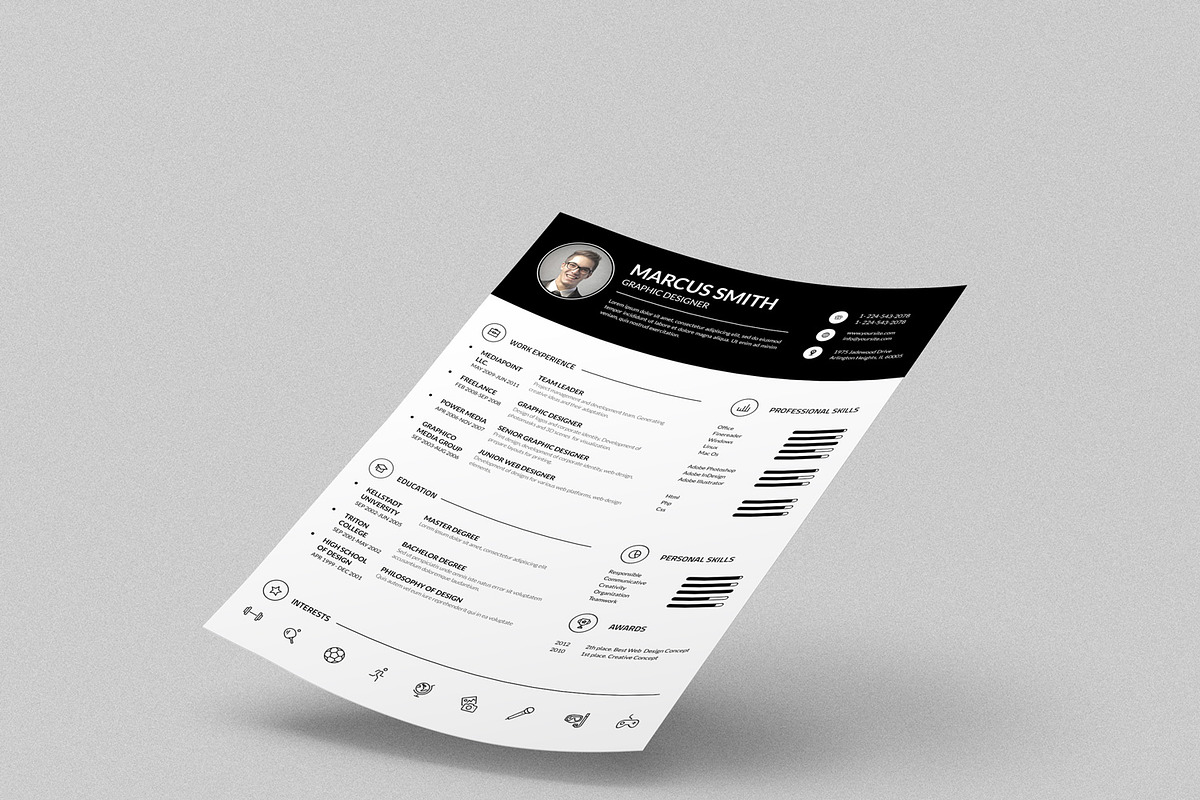 Simple Resume CV, a Stationery Template by ND Design (Photo 5 of 8)