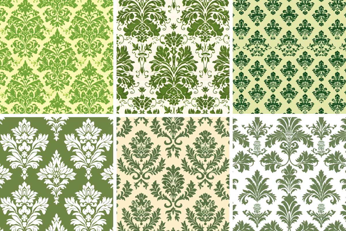Green Damask Seamless Patterns, a Pattern Graphic by PrintablesByFranklyn (Photo 3 of 4)