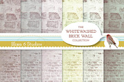 Whitewashed Brick Wall Backgrounds, a Texture Graphic by Blixa 6 Studios (Thumbnail 1 of 3)