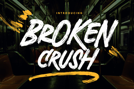 Broken Crush - Brush Font, a Script Font by Arterfak Project