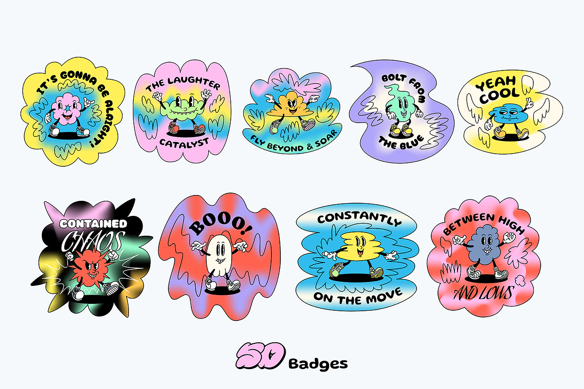 Cloudy Cartoon Characters, an Illustration by The Isian (Photo 9 of 16)