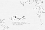 Pencil Sketch Leaves Illustration, a Work Illustration by WalaPalette (Thumbnail 1 of 4)