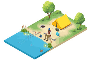 An Isometric illustration of a man, a Sport Illustration by Golden Sikorka