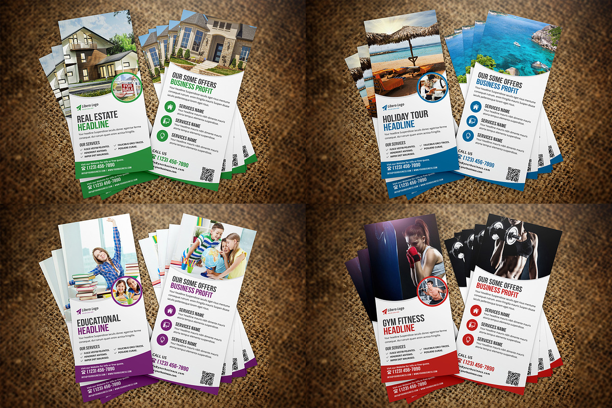 Mega BUNDLE 32+ Postcard Rack cards, a Card Template by Miyaji75 (Photo 7 of 32)