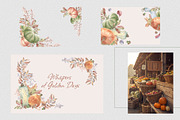 Pumpkin clipart. Autumn watercolor, an Illustration by Kate Lanbina (Thumbnail 9 of 16)