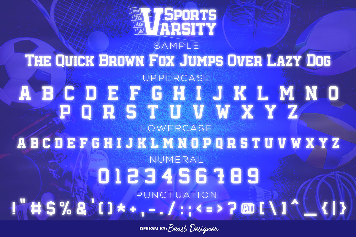 Sports Varsity, a Slab Serif Font by Beast Designer (Photo 2 of 2)