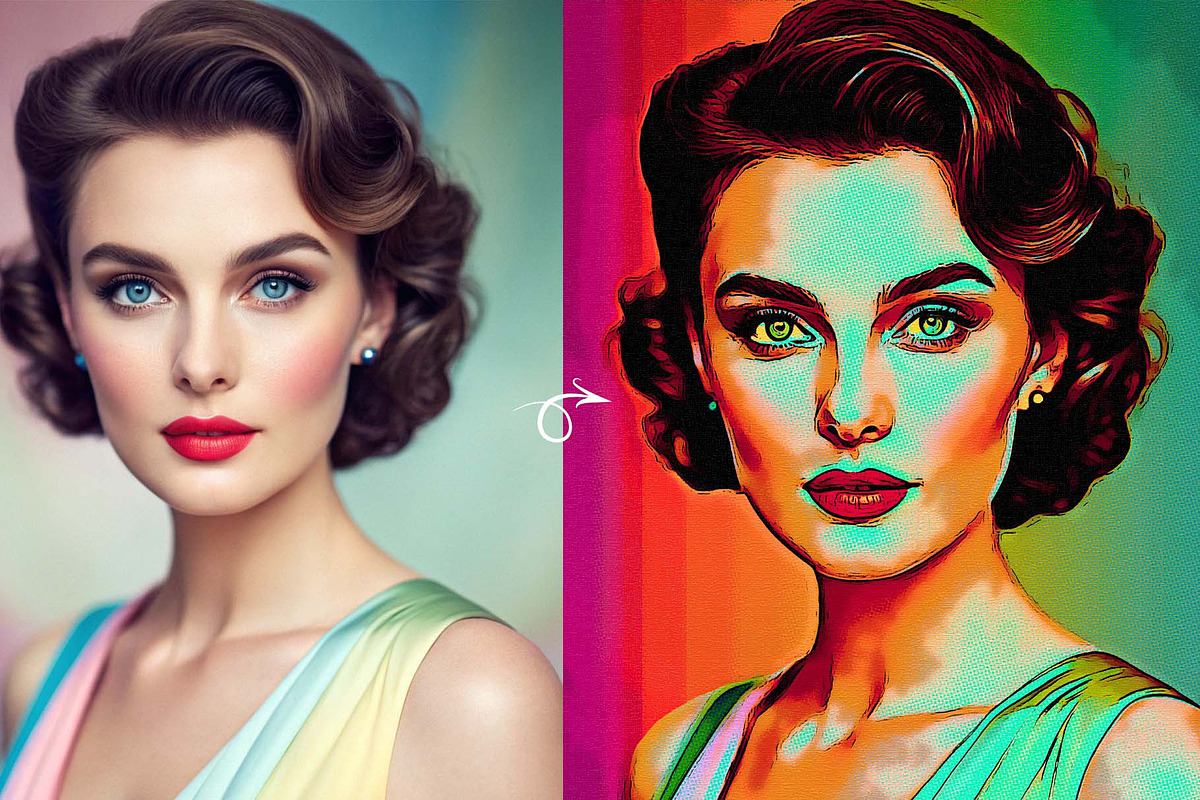 Retro Oil Paint Illustration Action, an Action Add-On by MRI STUDIO (Photo 2 of 12)