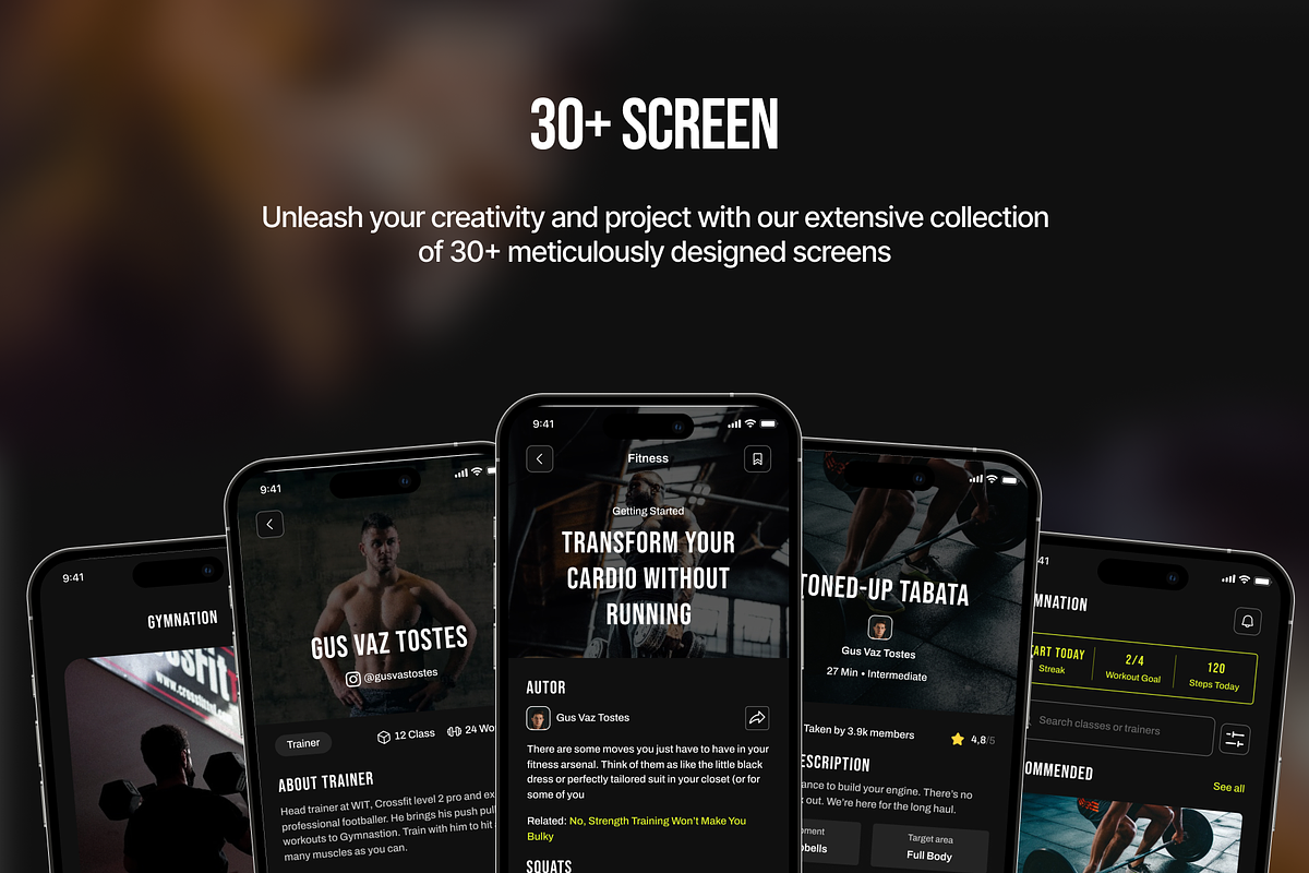 Gymnation - Gym App UI Kit, an App Template by Eureka Supply (Photo 2 of 7)