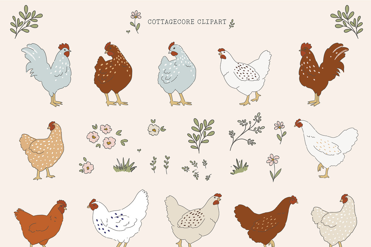 Cottagecore seamless pattern&clipart, a Pattern Graphic by Cozy pattern shop (Photo 5 of 5)