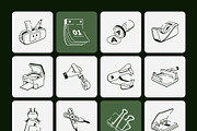 Stationery Tools Drawing Art Set, an Outline Icon by Vectors Market (Thumbnail 7 of 8)