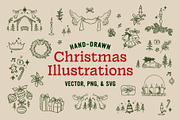Hand-Drawn Christmas Illustrations, a Seasonal Illustration by Nixon Design (Thumbnail 1 of 9)