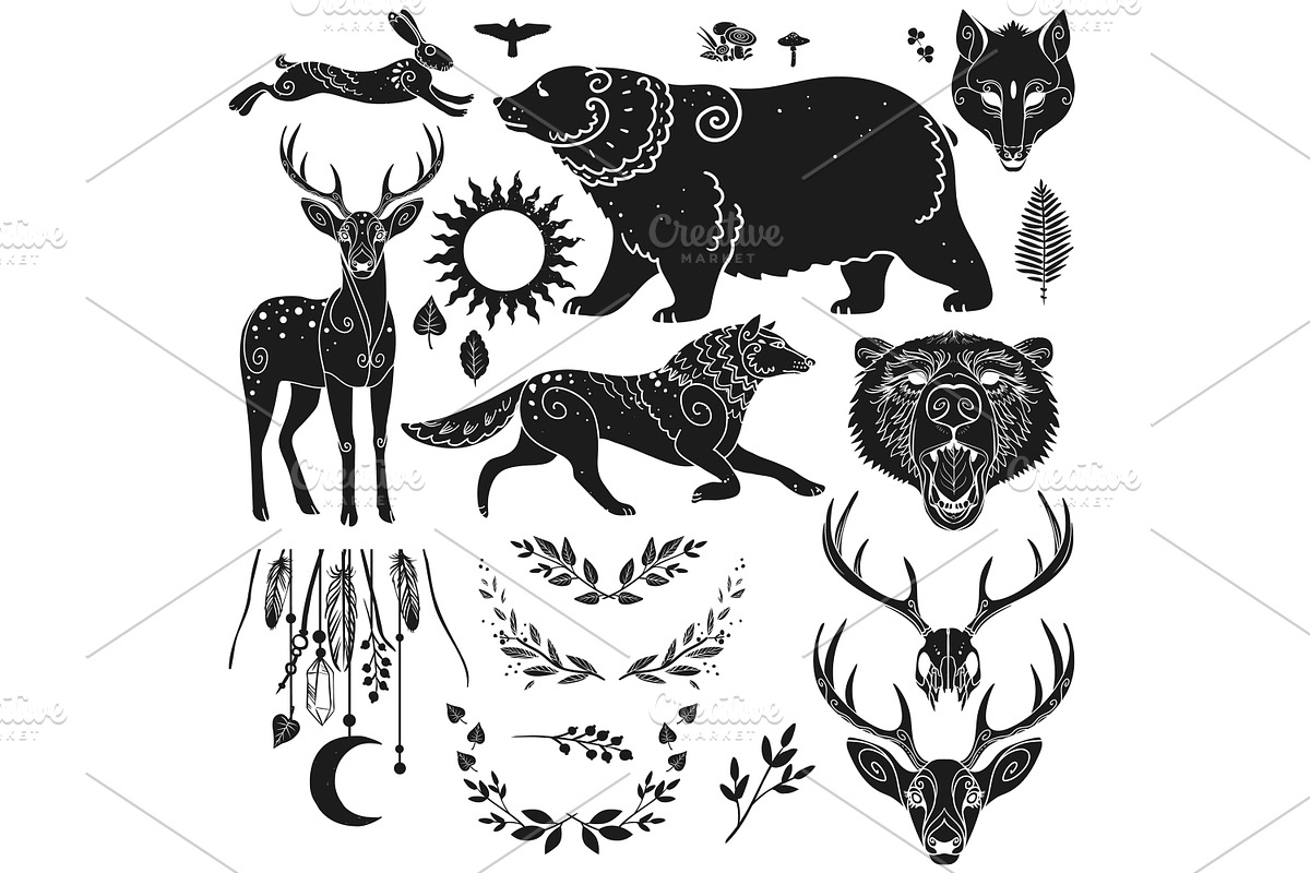 Wild forest. Vector collection, an Animal Illustration by Nadia Murash (Photo 2 of 7)