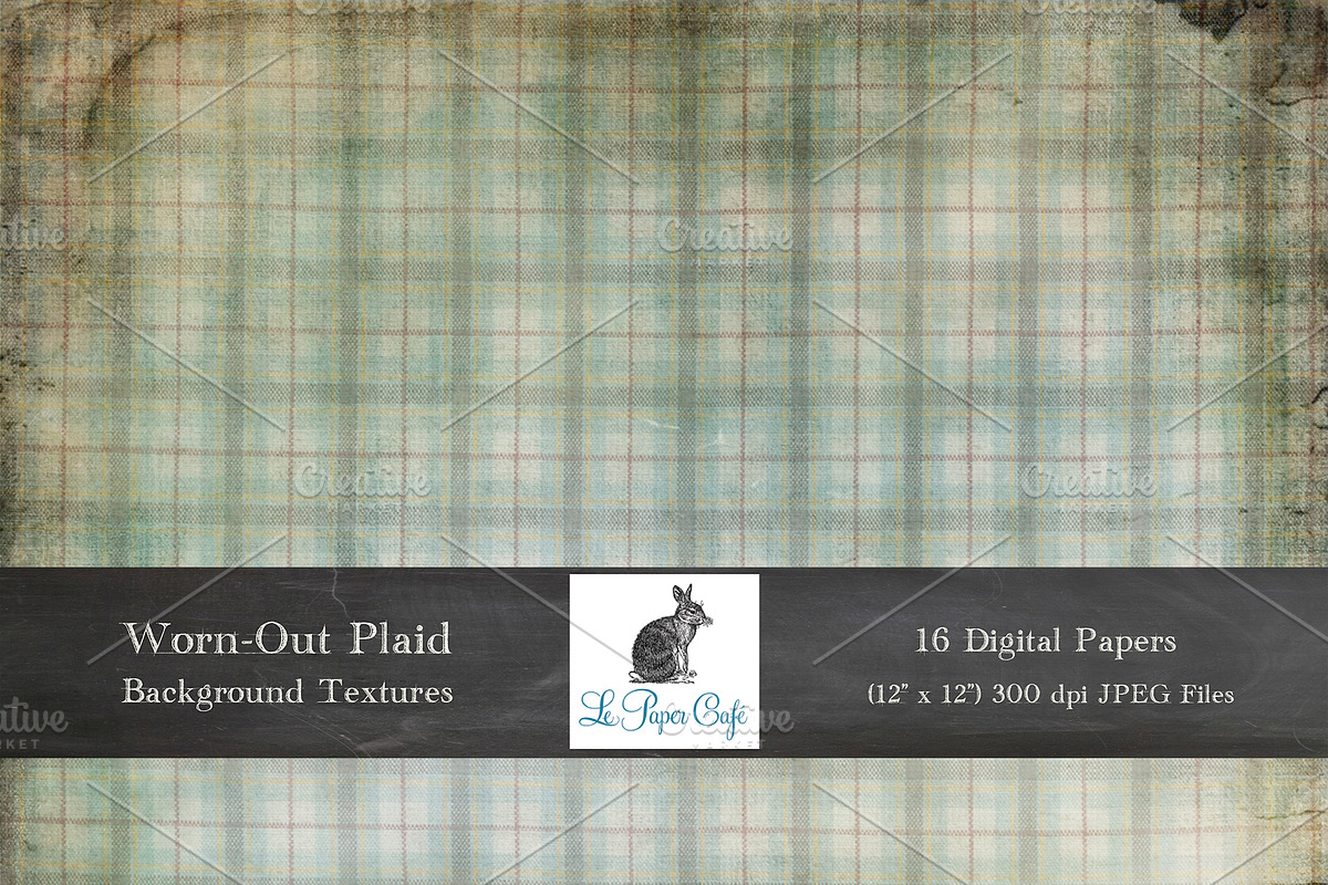 Worn-Out Plaid Background Textures preview 3