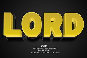 Lord PSD 3D Editable Text Effect