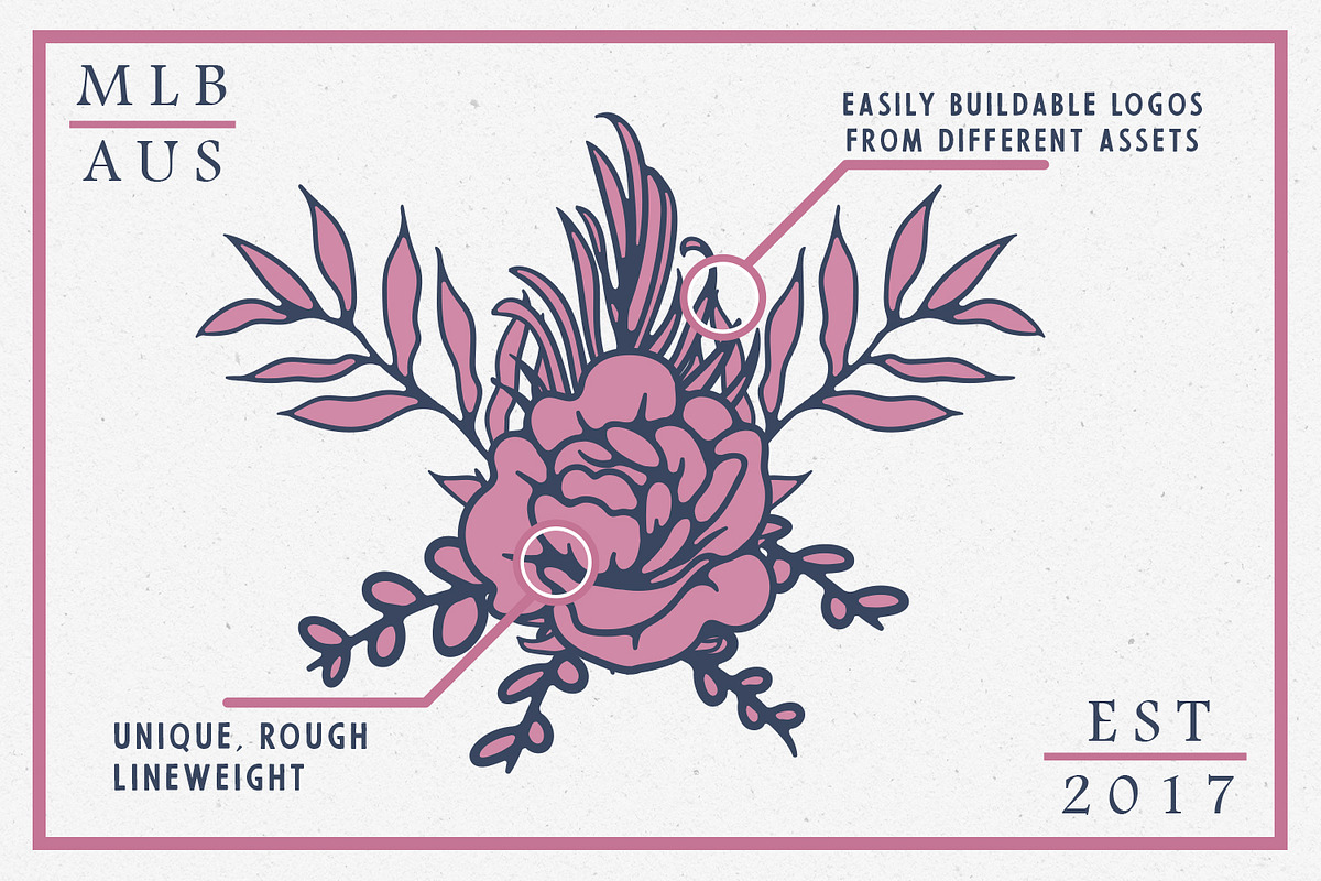 Vintage Flower Logos + extras, a Templates & Theme by Justin Achammer (Photo 2 of 10)