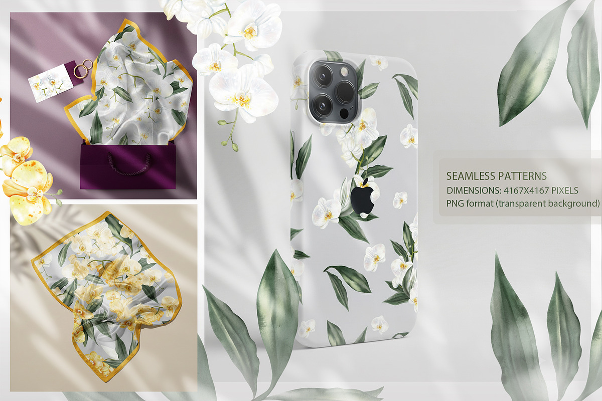 WATERCOLOR ORCHIDS, an Object Graphic by Knopazyzy (Photo 5 of 18)