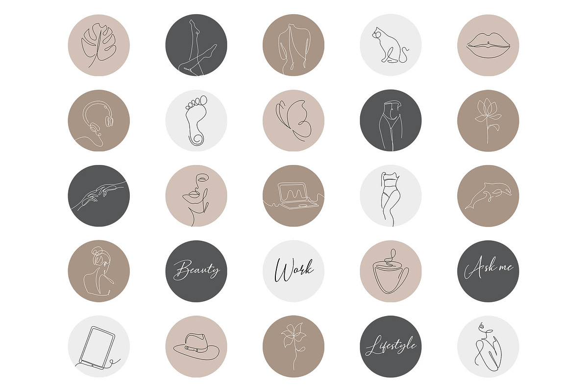 Instagram Highlight Icons CANVA, a Social Media Template by Anna_Kresik (Photo 2 of 4)