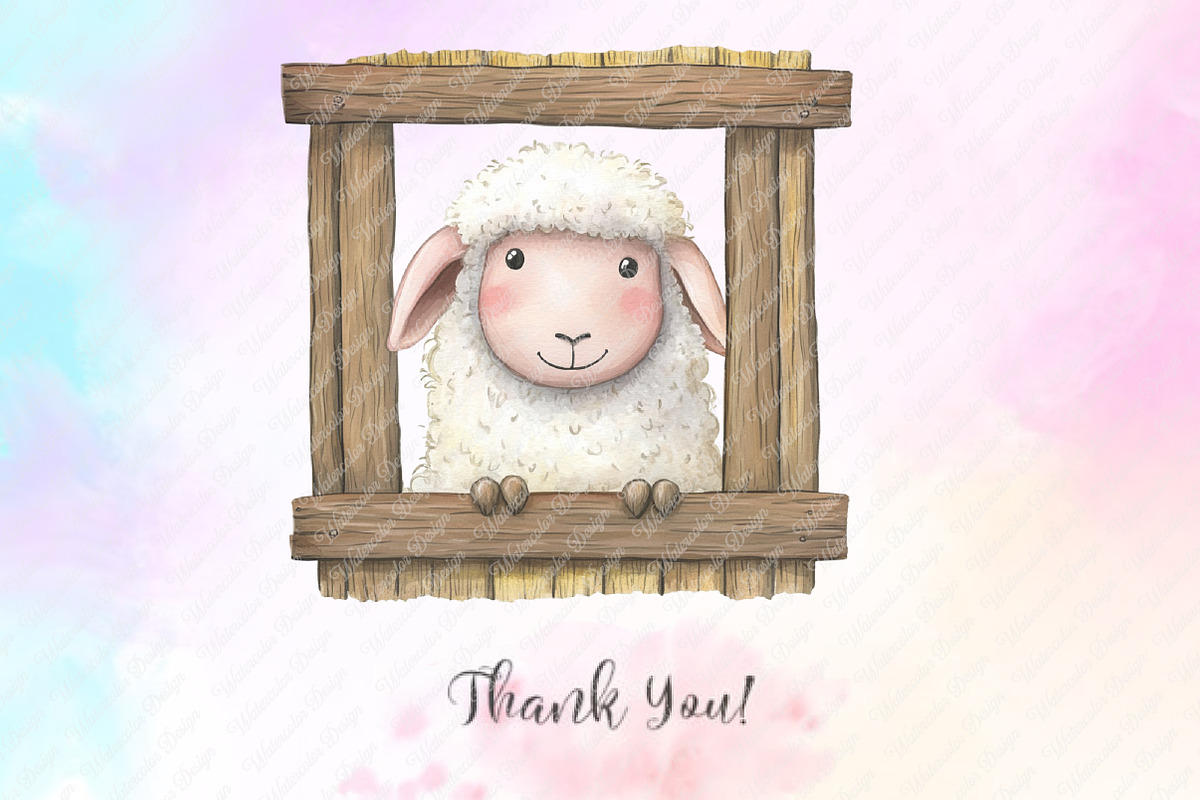 Funny Cute Animal Peeking clipart, an Illustration by Watercolor design (Photo 13 of 13)