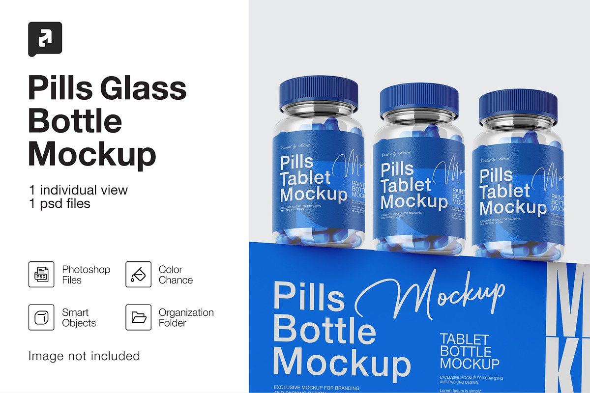 Amber Pills Bottle Mockup, a Packaging Mockup by _Adroit_ (Photo 1 of 2)