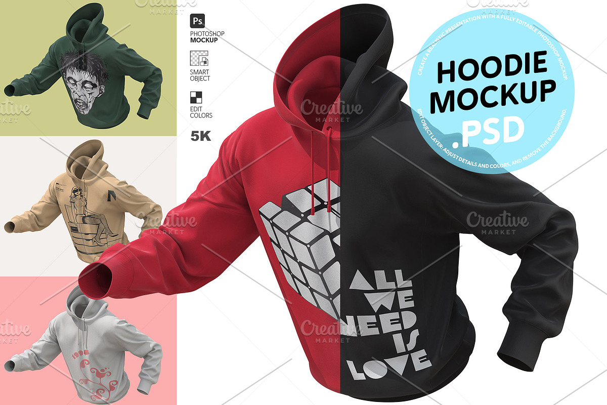 Dynamic Hoodie Mockup, a Hoody Mockup by LESZ Design (Photo 1 of 8)
